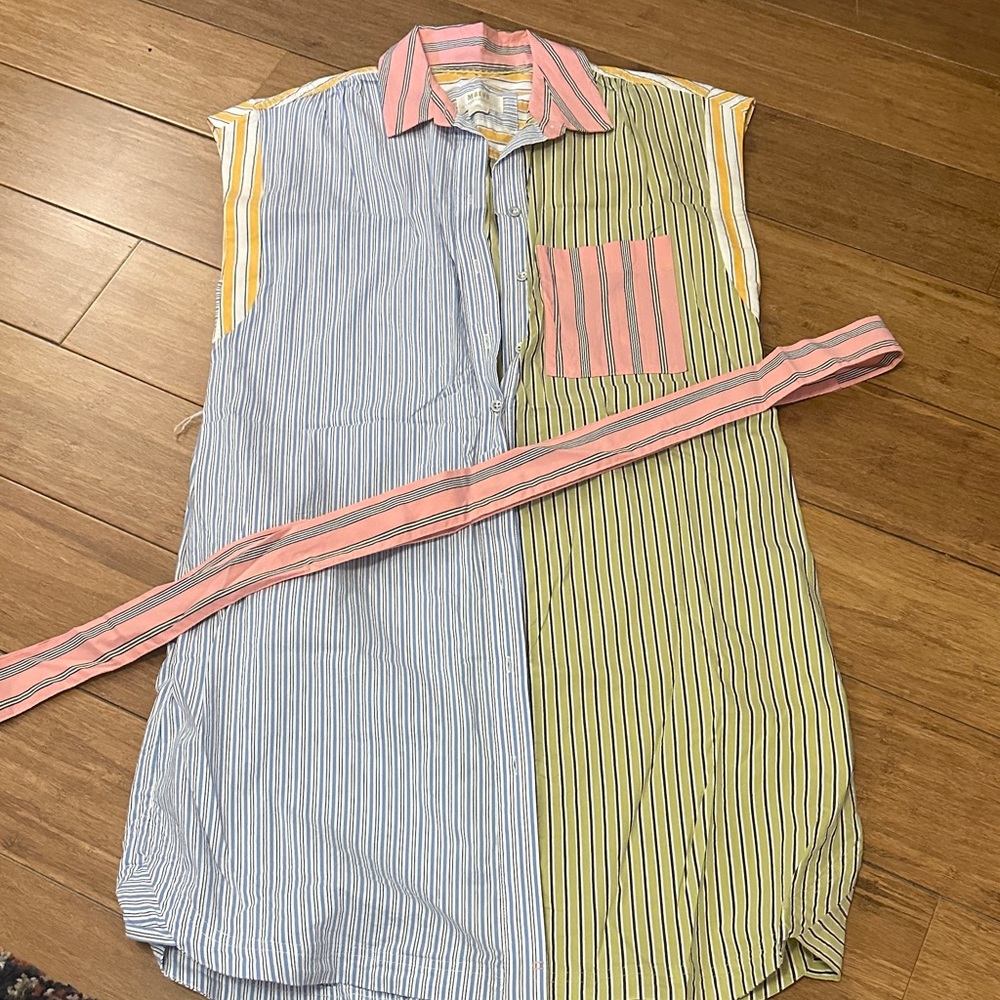 Maeve Striped Midi Dress - Blue, Green, Pink, Yellow